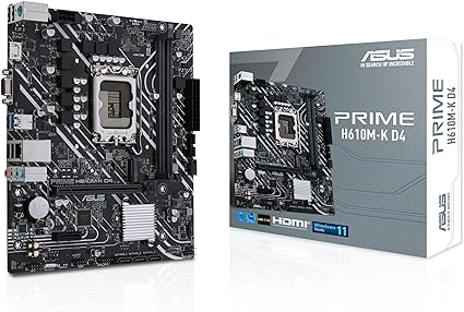 ASUS Prime H610M-K D4 Intel LGA 1700 Micro ATX DDR4 Motherboard ASUS Prime H610M-K D4 Intel LGA 1700 Micro ATX DDR4 Motherboard